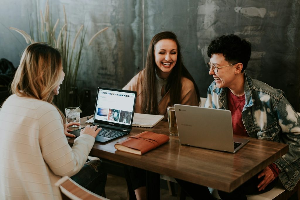 Business Women Laughing